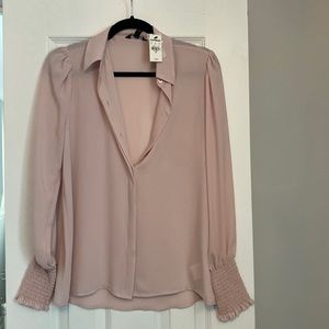 Express button up blouse, pink